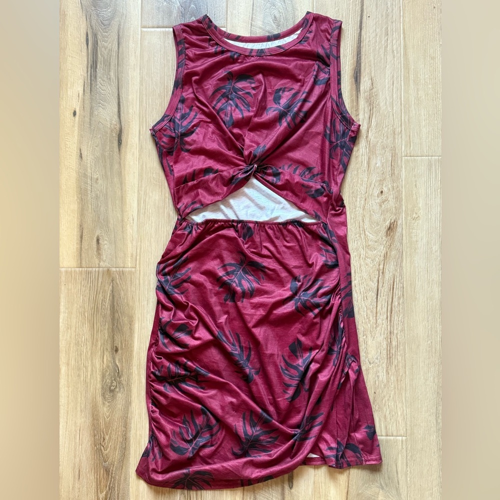 Elegant Red Sleeveless Mini Dress